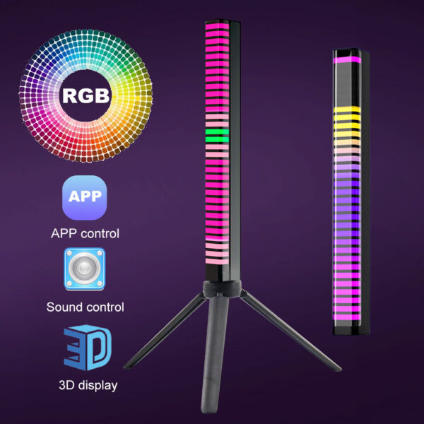 3D RGB APP Control Rechargeable Rhythm Light With Voice-Activated Pickup (D10) - Image 2