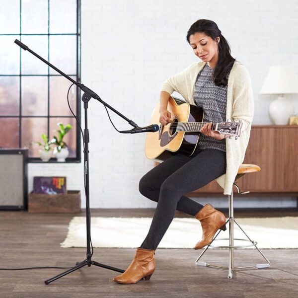 Microphone Floor Stand With Adjustable Two Microphone Holder (LW-38) - Image 2