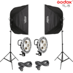 Godox Softbox Lighting Setup For YouTube Home Studio, Live Streaming Combo Set- Softbox, Light Holder, Tripod Stand Full Setup
